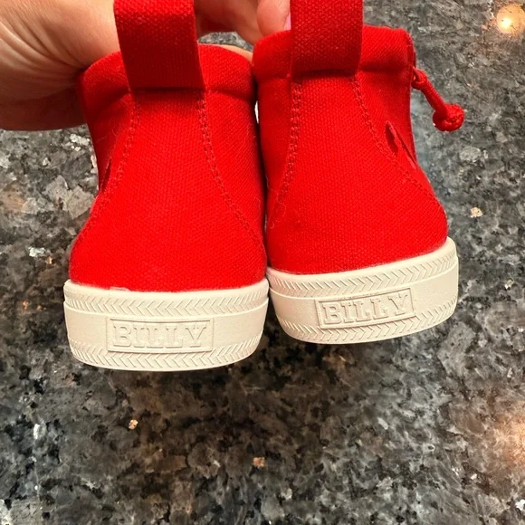 Billy adaptive Red High-Top Toddler Sneakers - Picture 6 of 7